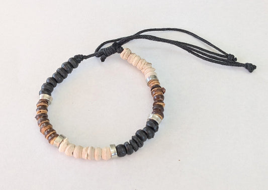 Sarongi Coconut Bead Rasta Bracelet