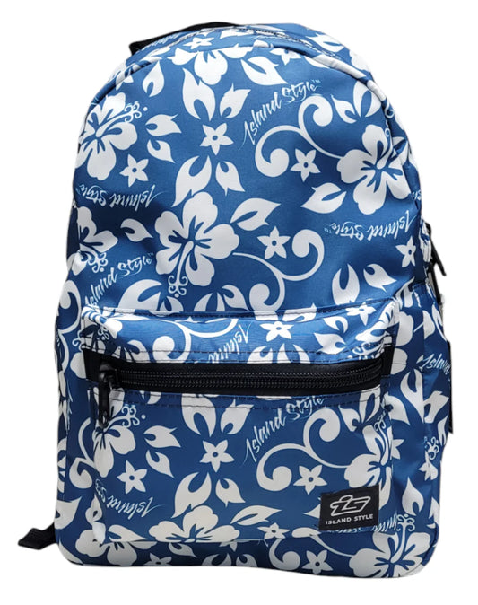 Island Style Airforce Blue Hibiscus Back Pack