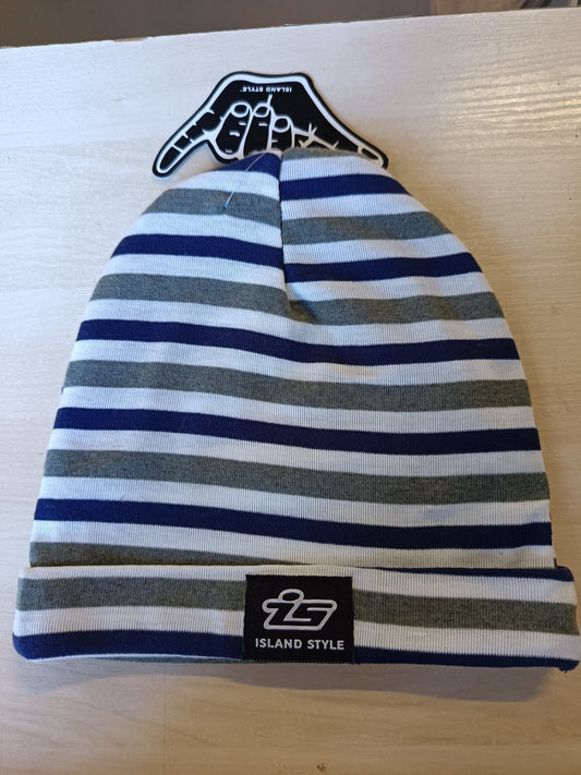 Island Style Striped Beanie Green