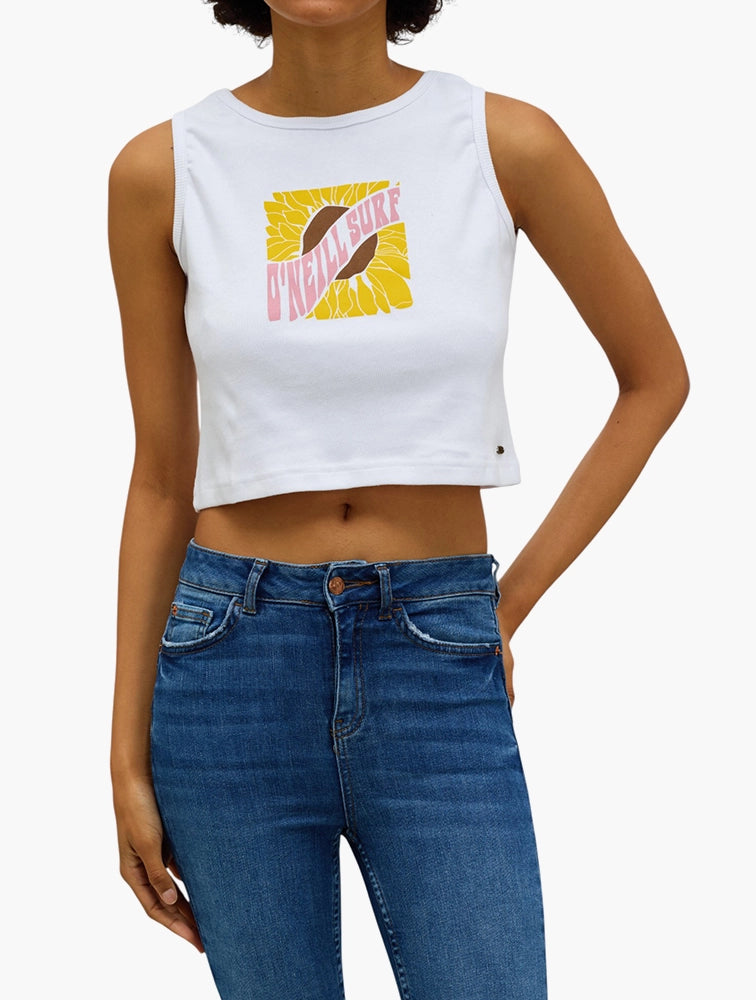 O'Neill Yellow  Flower Ribbed Tank